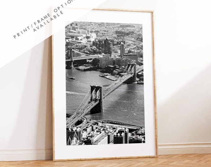 Brooklyn Bridge Print - NYC Photography Print - New York City - Prints or Framed Prints available - Black and White Photography