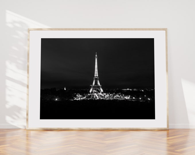 Eiffel Tower at Night Landscape Print - Paris Photography Print - Fine Art Photography - Paris Wall Art - Paris - Print - Poster - Paris
