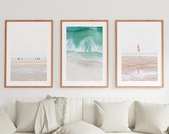Surfing Print Set of Three - Coastal Photography Print Set - Coastal Wall Art - Coastal Home Decor - Surfing Wall Art - Surfing Prints