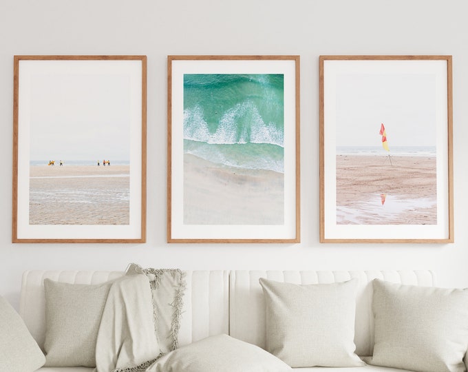 Surfing Print Set of Three - Coastal Photography Print Set - Coastal Wall Art - Coastal Home Decor - Surfing Wall Art - Surfing Prints