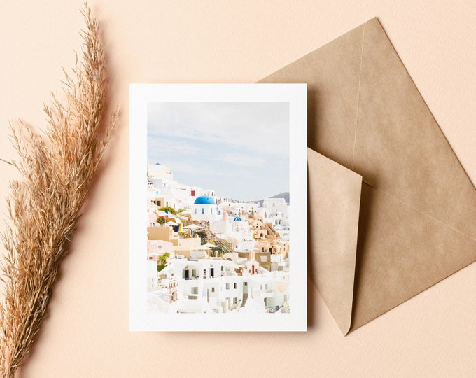 Santorini Greeting Card - Greeting Card - Blank Inside - Birthday - Anniversary - Mothers Day - Fathers Day - Holiday - Greetings Card