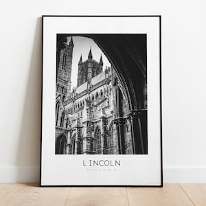 Lincoln City Poster Print - Black and White Minimalist City Print - Coordinates - Lincoln Poster - Lincoln Art Print - Lincoln Print - Gift