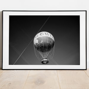 Die Welt - Berlin Hot Air Balloon - Berlin Photography Print - Black and White Photography - Fine Art Photography - Print - Poster - Gift