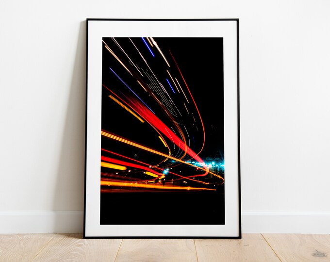 Neon Lights Print - Modern Night Photography Print -  Stockholm Photography Print - Stockholm Metro - Modern - Urban Photography - Neons