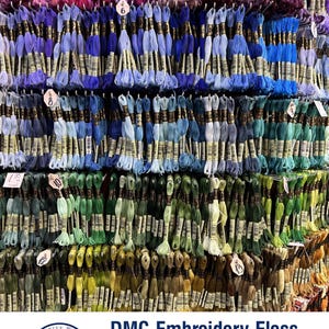 Hilo de bordar DMC, selección de colores y número de madejas