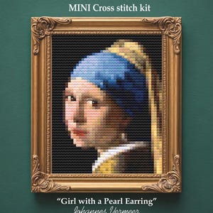 Kit punto croce &quot;Ragazza con l&#39;orecchino di perla&quot;, Johannes Vermeer