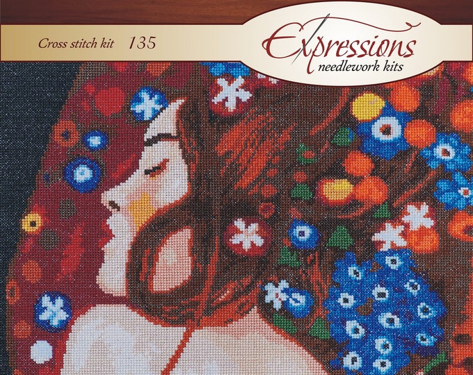 Sea Serpents IV detail Gustav Klimt Cross Stitch Kit DMC Etsy