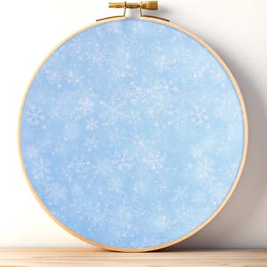 Blauwe sneeuwvlokken Aida-stof - Kerststof voor kruissteek - 14 / 16 / 18 / 20 count