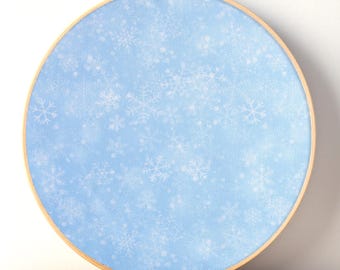 Tela Aida con copos de nieve azules - Tela para punto de cruz navideño - 14 / 16 / 18 / 20 hilos