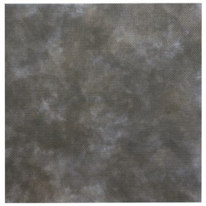 May include: A square piece of fabric featuring a mottled, cloud-like pattern in shades of dark gray, charcoal, and muted white. The material has a visible, uniform woven grid texture throughout, creating a consistent surface appearance.