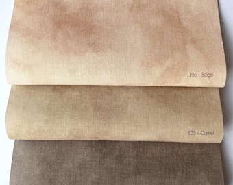 Beige Colors 32 Ct Linen Cross Stitch Fabric, Printed Embroidery Fabric