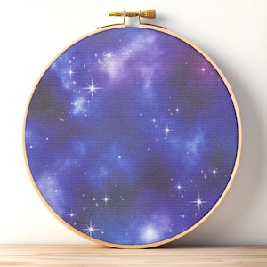 Galaxy Cross Stitch Fabric, Purple Sky Aida Cloth, 14 / 16 / 18 / 20 Count