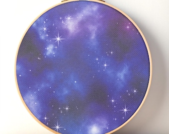 Galaxy-kruissteekstof, paarse lucht aida-doek, 14 / 16 / 18 / 20 count