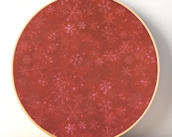 Christmas Red Snowflake Aida Cloth - Festive Cross Stitch Fabric, 14 / 16 / 18 / 20 Count