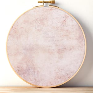 Tela Aida vintage con escritura a mano, tela beige/rosa para punto de cruz
