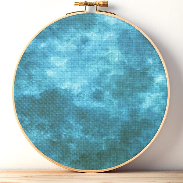Tela Aida estampada azul tormenta/tela para punto de cruz, 14/16/18/20 unidades
