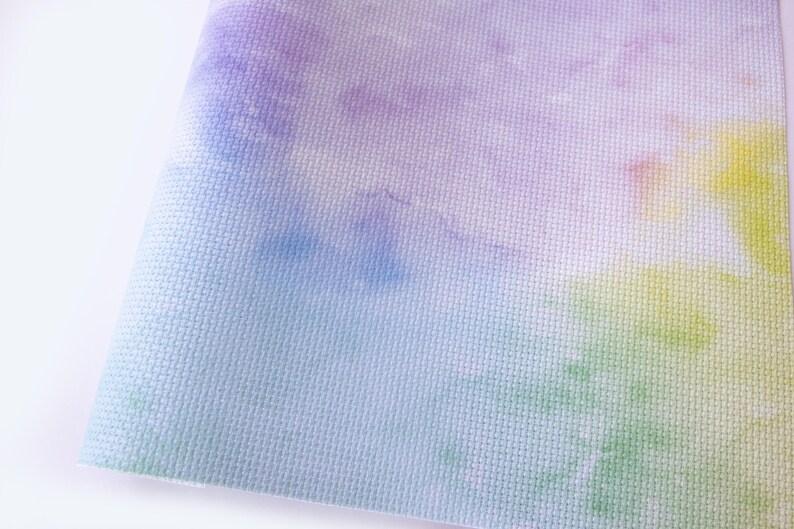 Tela Aida Rainbow Mist, tessuto per punto croce Cotton Candy, 14 / 16 / 18 / 20 punti immagine 2