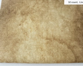 Brown Parchment 32 Ct Linen Printed Cross Stitch Fabric