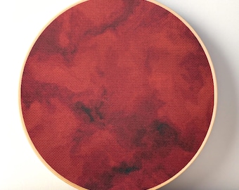 Red Marbled Aida Cloth, Printed Cross Stitch Fabric, 14 / 16 / 18 / 20 Count