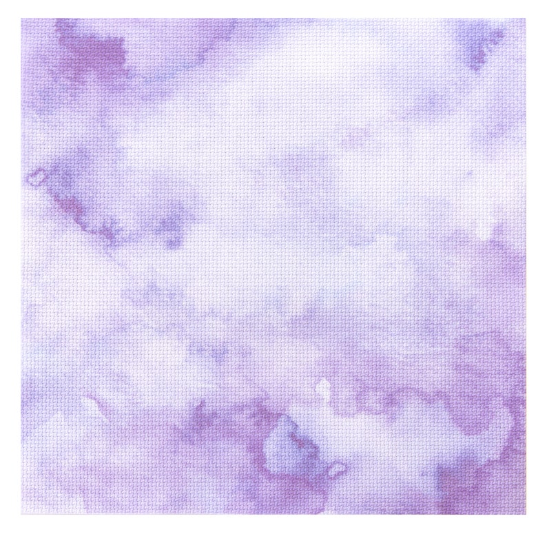 Purple Cross Stitch Aida Cloth, Printed Watercolor Embroidery Fabric, 14 / 16 / 18 / 20 Count