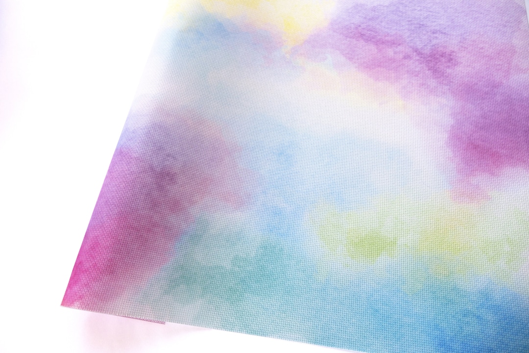 rainbow-cross-stitch-fabric-tie-dye-aida-cloth-printed-embroidery