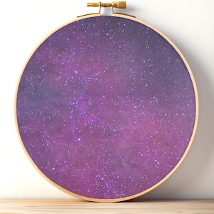 Tela Aida Celestial para punto de cruz con estampado de galaxia púrpura y roja - 14, 16, 18 y 20 hilos