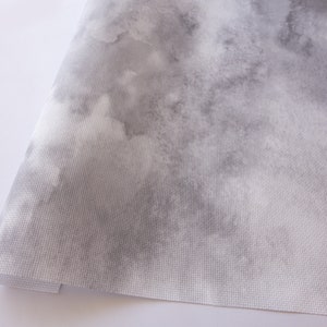 Tela Aida Gris Niebla, Tela Estampada para Punto de Cruz, Lienzo, Efecto Teñido a Mano, 14/16/18/20 Unidades