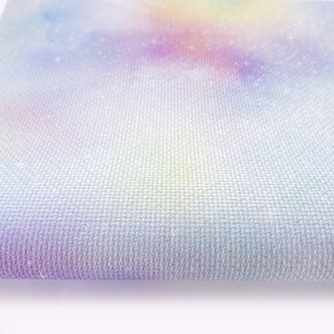 Opalescent Cross Stitch Fabric, Pastel Blue Sparkling Aida Cloth, 14 / 16 / 18 / 20 Count