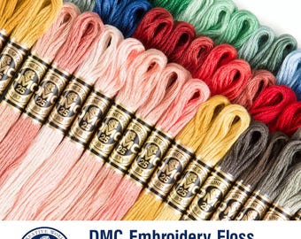 Hilo de bordar DMC, selección de colores y número de madejas