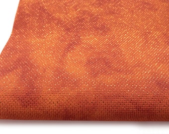 Fall Opalescent Aida Cloth, Orange Sparkly Cross Stitch Fabric, 14 / 18 Count