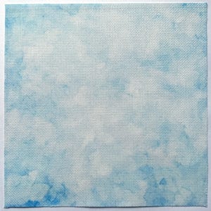 Blue Watercolor Printed Aida Cloth, 14 / 16 / 18 / 20 Count