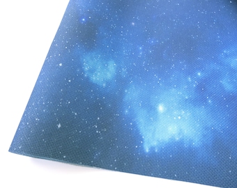 Blue Galaxy Aida Cloth – Celestial Cross Stitch Fabric, 14 / 16 / 18 / 20 Count