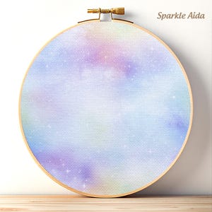 Opalescent Pastel Blue Aida Cloth – Sparkle Embroidery Fabric