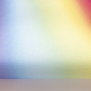 Rainbow Cross Stitch Fabric, Colorful Aida Cloth, Modern, 14 / 16 / 18 / 20 Count