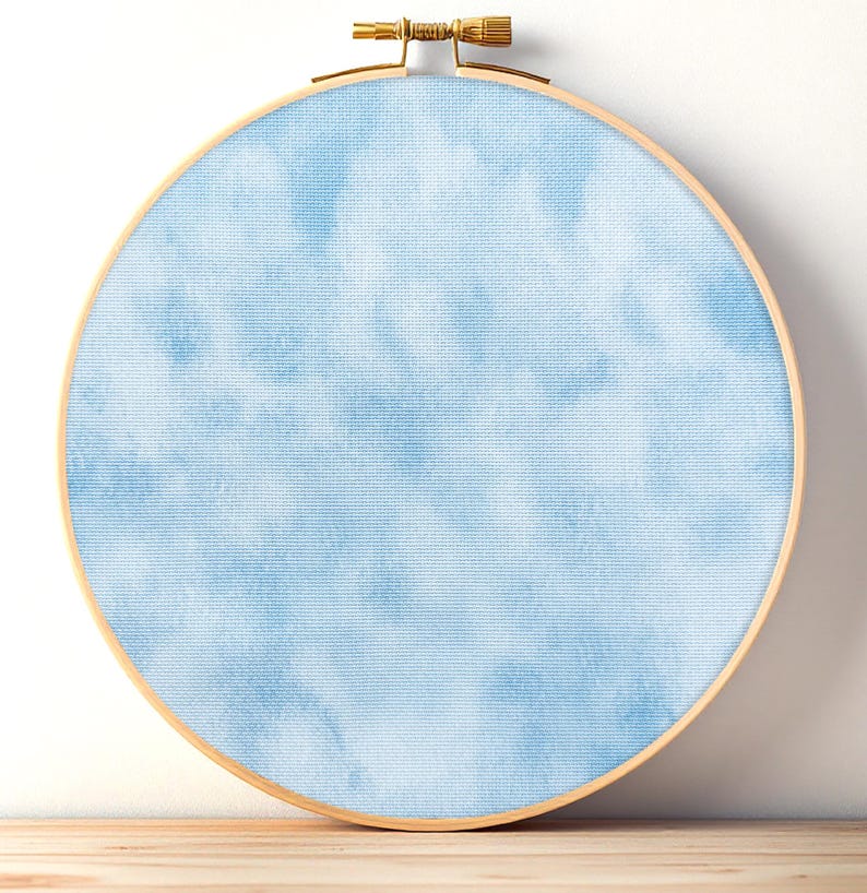 Sky Blue Cross Stitch Fabric, Printed Aida Cloth, 14 / 16 / 18 / 20 Count image 1