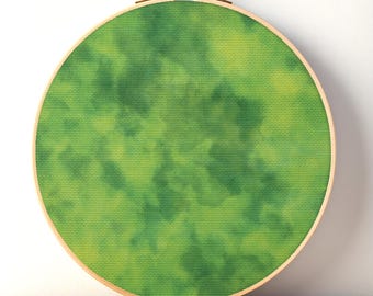Bright Green Cross Stitch Fabric, Printed Aida Cloth, 14 / 16 / 18 / 20 Count