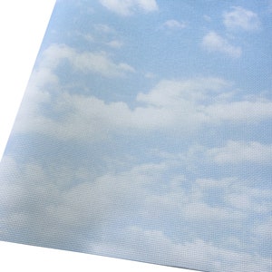 Cloudy Blue Sky Printed Aida Fabric for Cross Stitch, 14 / 16 / 18 / 20 Count