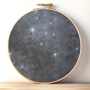 Starry Night Cross Stitch Aida Cloth, Printed Black Embroidery Fabric, 14 / 16 / 18 / 20 Count