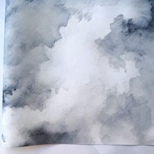 Grey Watercolor Printed Cross Stitch Fabric, 14 / 16 / 18 / 20 Count