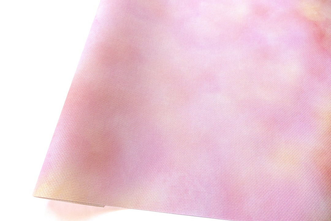 Pink Aida, Hand Dyed Effect Cross Stitch Fabric, Peach Colored Aida