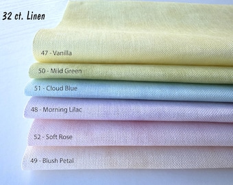Pastel Spring 32 Ct Linen - Printed Cross Stitch Fabric