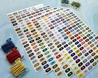 DMC Floss Labels / Stickers for Embroidery Bobbins