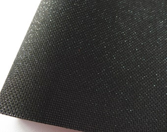 Sparkly Black Aida Cloth 14 / 18 Ct, Printed Cross Stitch Fabric