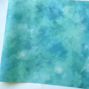 Ocean Blue Opalescent Aida Cloth, 14 / 16 / 18 / 20 Count