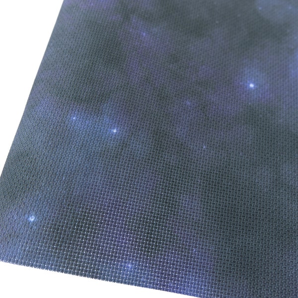 Dark Blue Galaxy Cross Stitch Fabric, Printed Night Sky Aida Cloth, 14 / 16 / 18 / 20 Count