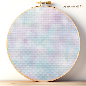Fairy Mist Printed Aida Cloth, Sparkly Cross Stitch Fabric, 14 / 18 / 20 Count
