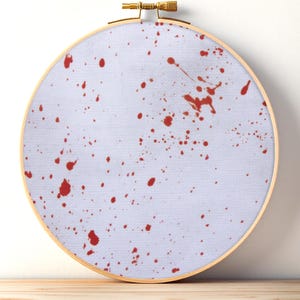 Blood Spatter Grey Halloween Aida, Hand Dyed Effect, Printed Cross Stitch Fabric, Horror, Gothic, Spooky, 14 / 16 / 18 / 20 Count