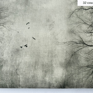 Grey Forest 32 Ct Linen Printed Cross Stitch Fabric