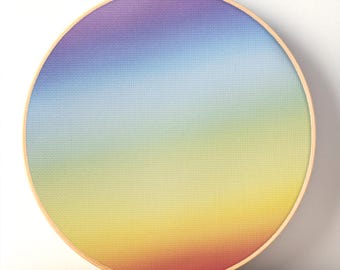 Rainbow Cross Stitch Fabric, Colorful Aida Cloth, Modern, 14 / 16 / 18 / 20 Count
