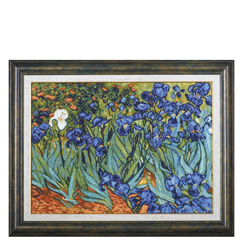 Irises Vincent Van Gogh Cross Stitch Kit DMC Treads Famous - Etsy